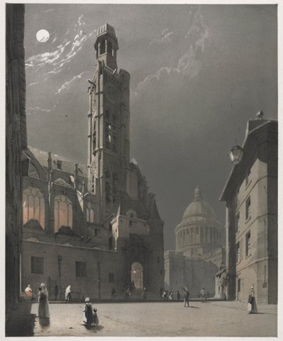 Picturesque Architecture in Paris, Ghent, Antwerp, Rouen: St. Etienne du Mont by Thomas Shotter Boys