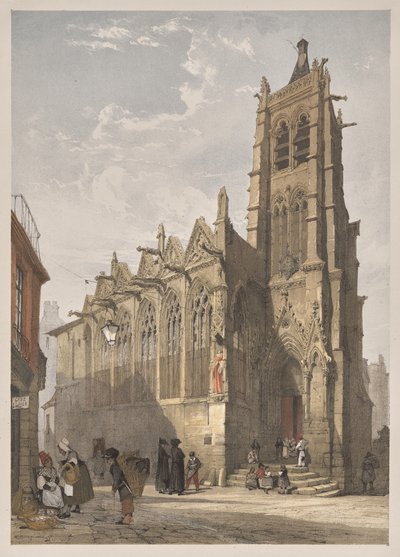 Picturesque Architecture in Paris, Ghent, Antwerp, Rouen: St. Severin, Paris by Thomas Shotter Boys