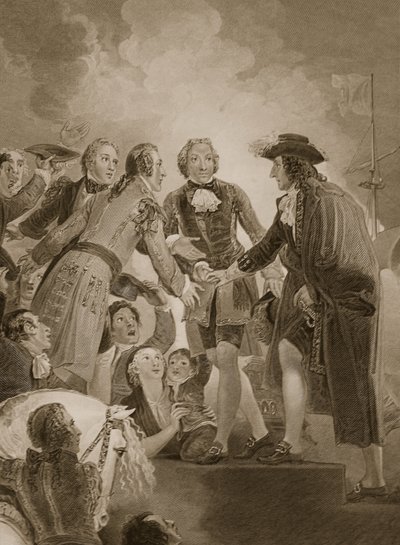 The Landing of William 3rd at Torbay, engraved by George Noble, Illustration from David Hume