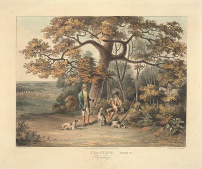 A set of four - Shooting: Plate IV. Refreshing by Thomas Sutherland