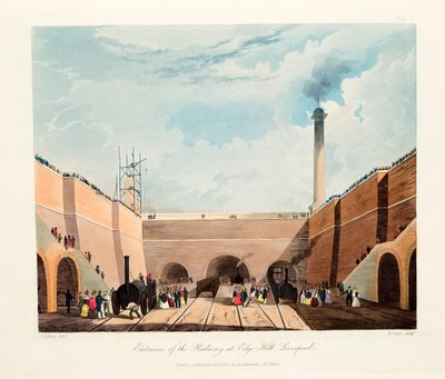 Entrance of the Railway at Edge Hill, Liverpool, 1831 by Thomas Talbot Bury