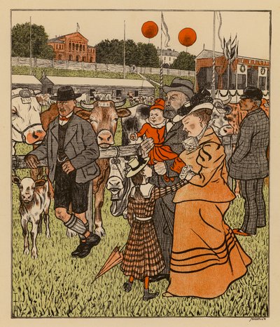 Family Visiting an Agricultural Show by Thomas Theodor Heine