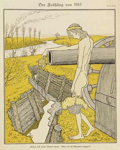 Spring in 1915, illustration from a German magazine, 