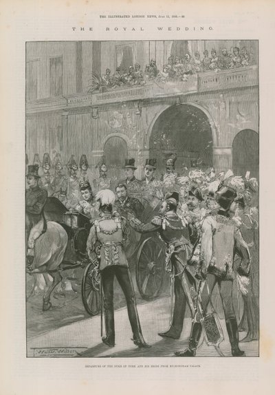 Departure of the Duke of York and His Bride from Buckingham Palace by Thomas Walter Wilson