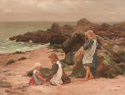 Children on a Rocky Beach by Thomas Wilson