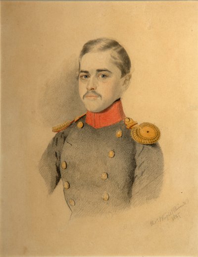 Portrait of an Officer from the Rehbinder Family, Nikolai Rehbinder, 1845 by Thomas Wright