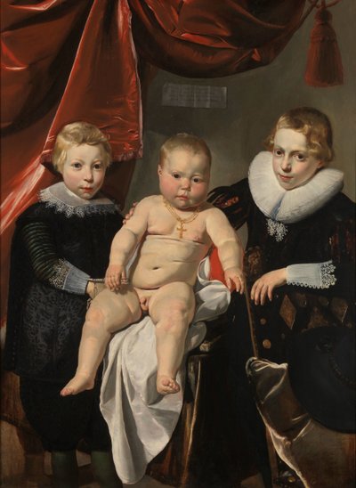 Group Portrait of Three Brothers, Named Hendrick, Johannes and Simon by Thomas de Keyser