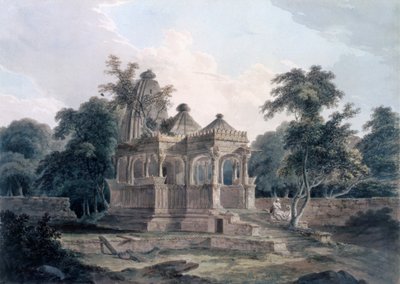 Hindu Temple in the Fort of the Rohtas, Bihar, India by Thomas und William Daniell