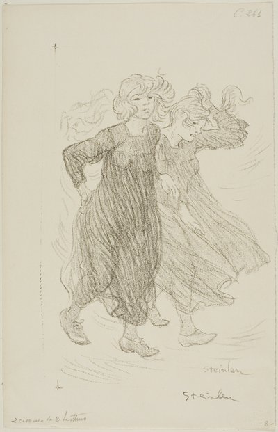 Gust of Wind by Théophile Alexandre Pierre Steinlen