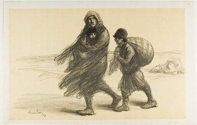 Serbian Exodus, plate twenty-one from Actualités by Théophile Alexandre Pierre Steinlen