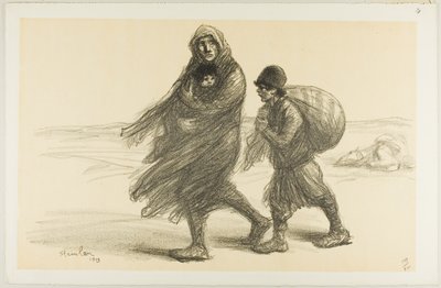 Serbian Exodus, plate twenty-one from Actualités by Théophile Alexandre Pierre Steinlen