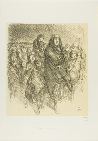 The Belgian Exodus by Théophile Alexandre Pierre Steinlen