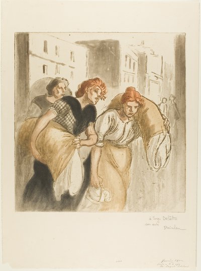 The Return from the Laundry by Théophile Alexandre Pierre Steinlen
