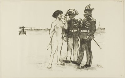 Truth and the Two Soldiers by Théophile Alexandre Pierre Steinlen