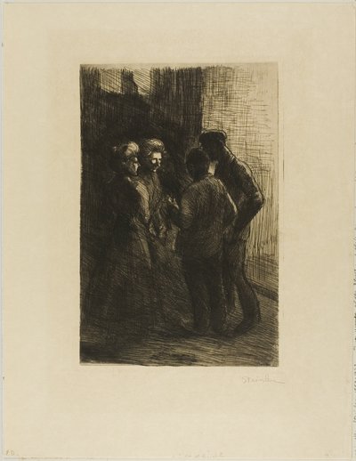 Two Women of the Street and Their Companions by Théophile Alexandre Pierre Steinlen