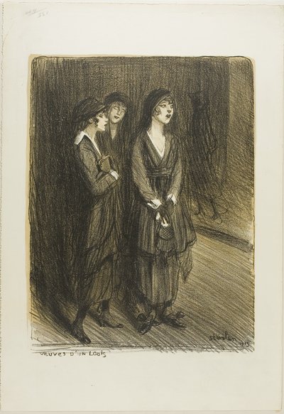 Widows of a Louis, plate seven from Actualités by Théophile Alexandre Pierre Steinlen