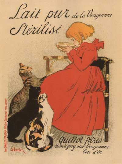 Lait Pur Stérilisé de la Vingeanne Poster, 1890s by Théophile Alexandre Steinlen