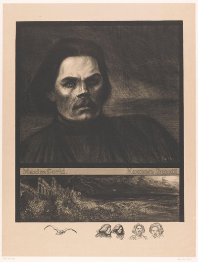 Portrait of Maksim Gorki by Théophile Alexandre Steinlen