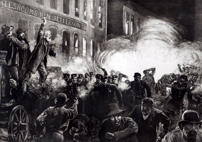 The Anarchist Riot in Chicago: A Dynamite Bomb Exploding Among the Police, from 