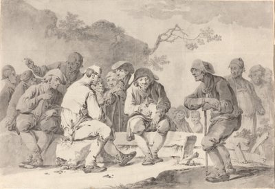 Self-Portrait with Country Folk from Appenzell by Tiberius Dominikus Wocher