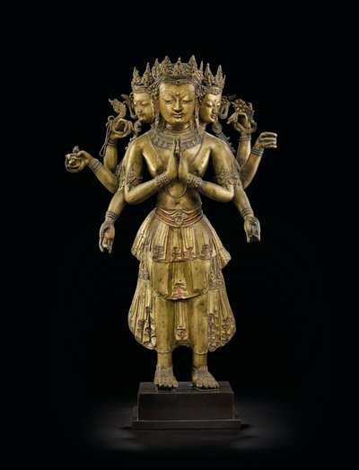 Ekadashalokeshvara Statue by Tibetan School