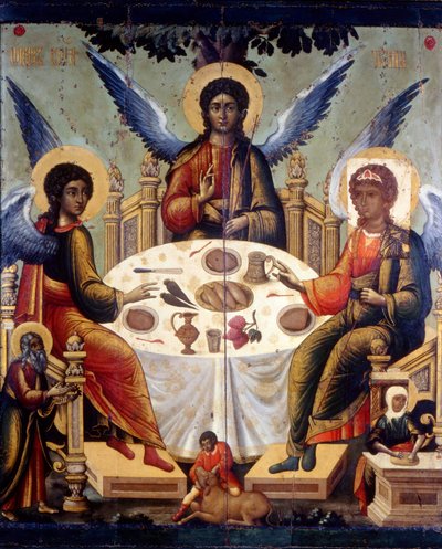 The Hospitality of Abraham, The Old Testament Trinity, 1700 by Tichon Filatyev