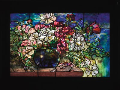 A Peony window from the Darius Goff House, Pawtucket, Rhode Island, c.1893 by Tiffany Studios