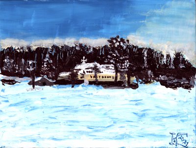 Snowy Winter Church by Tim Hoinkis