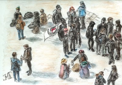 Urban Crowd Gathering by Tim Hoinkis