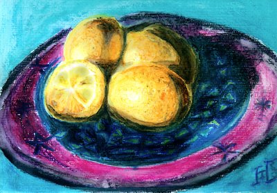 Vibrant Lemons Still Life by Tim Hoinkis
