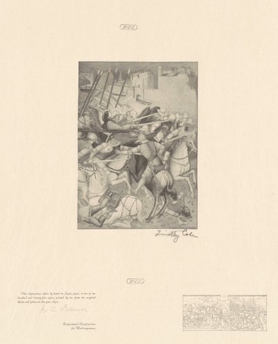 Battle of Saint Ephesius by Timothy Cole after Spinello Aretino