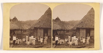 [Native Village Huts with Natives, Darien Expedition] by Timothy H. O