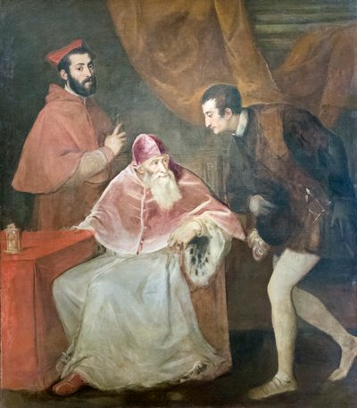 Portrait of Pope Paul III with Nephews by Titian (c.1488 1576)
