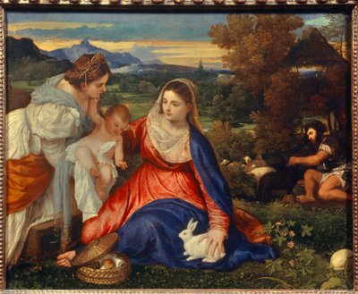 The Virgin and Child with Saint Catherine or the Virgin with the Rabbit by Tiziano Vecelli
