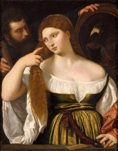 Girl Before the Mirror by Tiziano Vecelli