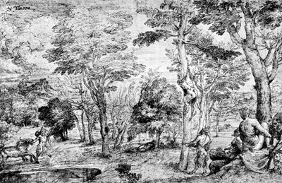 Landscape with Satyrs, c1530-1540 by Tiziano Vecelli