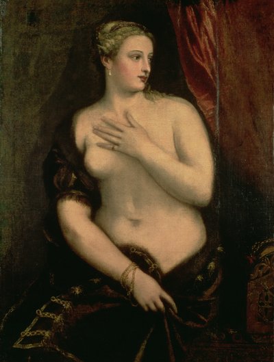 Venus Contemplating Her Reflection in a Mirror by Tiziano Vecelli