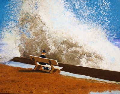 Man Watching Wave by Tom Blood