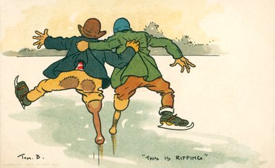 Men Ice Skating with Wooden Legs by Tom Browne