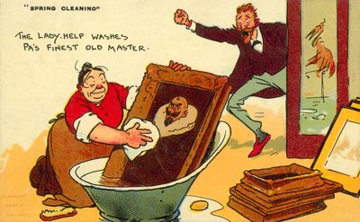Spring Cleaning, The Ladyship Washes Pas Finest Old Master by Tom Browne