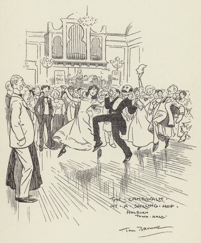 The Cake Walk at a Shilling Hop, Holborn Town Hall by Tom Browne