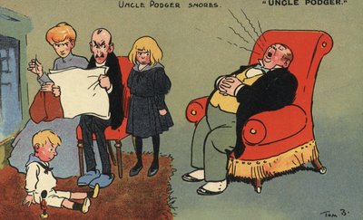 Uncle Podger Snores by Tom Browne