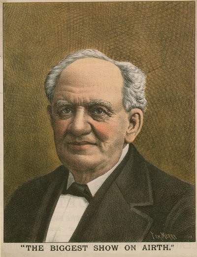 Portrait of P T Barnum, The Biggest Show on Earth by Tom Merry