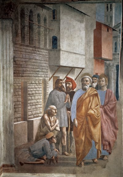 Saint Peter Healing the Sick with His Shadow by Tommaso Masaccio