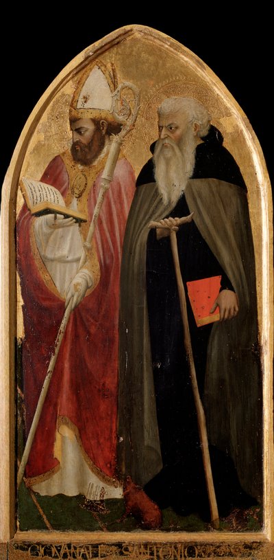 San Giovenale Triptych: Right Panel with Saint Anthony the Great and Saint Juvenal by Tommaso Masaccio