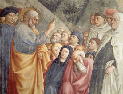 St. Peter Preaching in Jerusalem (detail) by Tommaso Masolino da Panicale