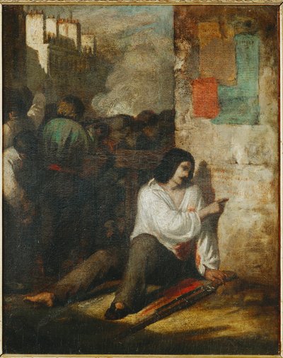The Barricade of 1848, Also Called The Wounded Revolutionary by Tony Johannot