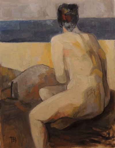 Contemplative Nude Seascape by Tore Bahnson