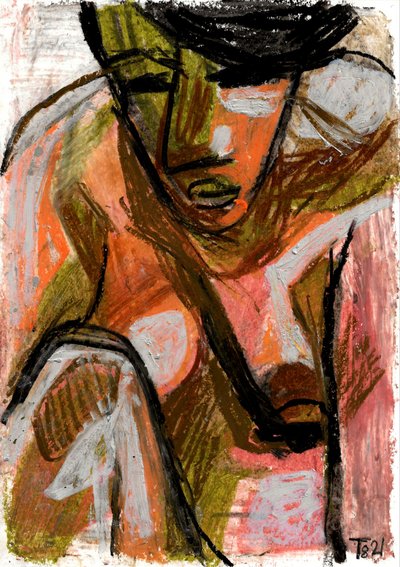 Pensive Abstract Figure by Tore Bahnson
