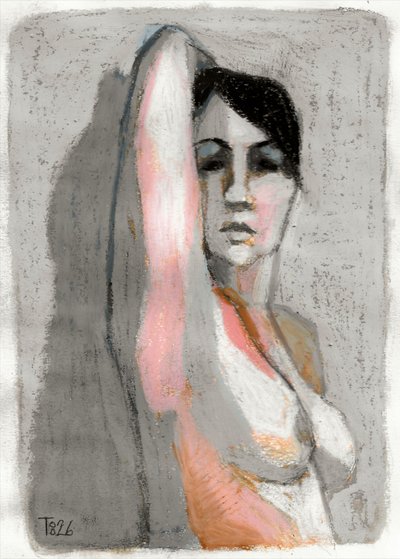 Pensive Figure Drawing by Tore Bahnson
